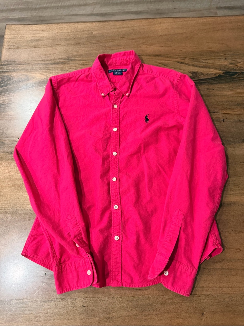 Ralph Lauren Women's Bright Pink Button-Down Shirt